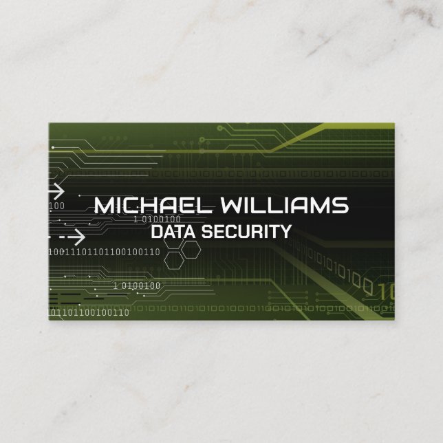 Carte De Visite Sécurité réseau | Cyberprotection | Codage (Devant)