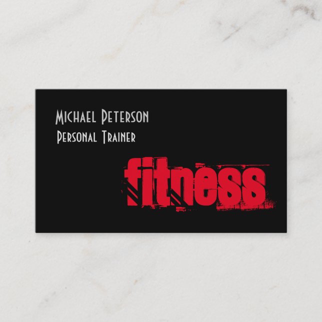 Carte De Visite Séduisant unique Black Grey Personal Trainer (Devant)