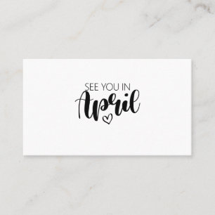 Carte De Visite See You In April Pregnancy Announcement