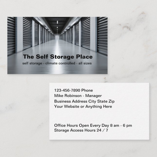 Carte De Visite Self Storage Theme Business Cards  (Devant / Derrière)