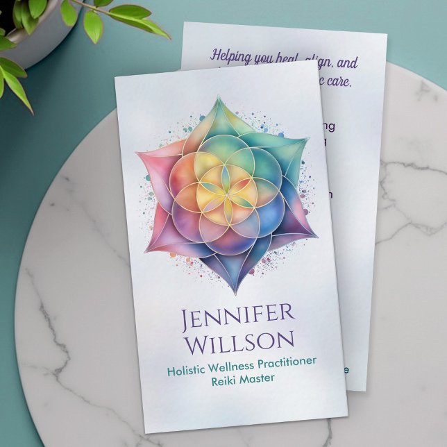 Carte De Visite Semences de vie en Lotus Flower (Créateur téléchargé)