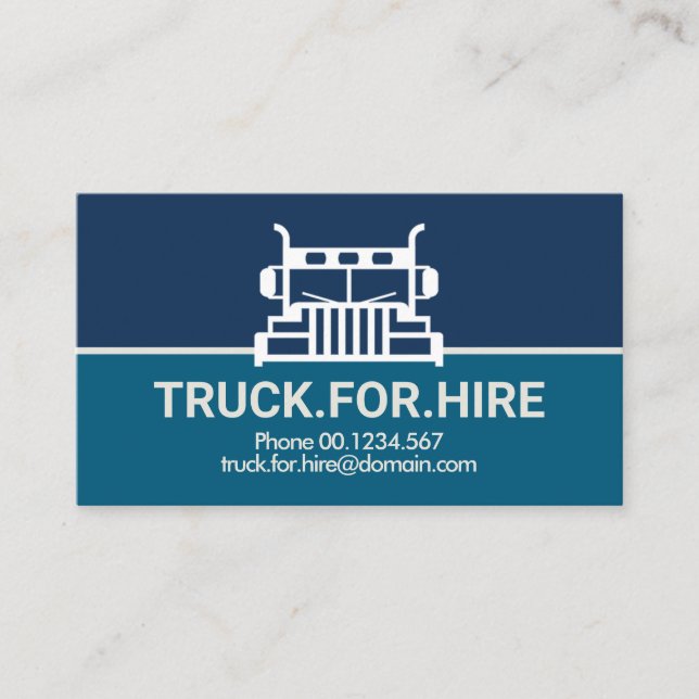 Carte De Visite Semi-Camion Frontière Motif Grand Camion À Louer (Devant)
