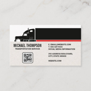 Carte De Visite Semi-camion   Industrie du camionnage   Code QR