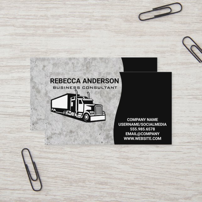 Carte De Visite Semi-camion | Industriel | Béton (Devant/Arrière en situation)