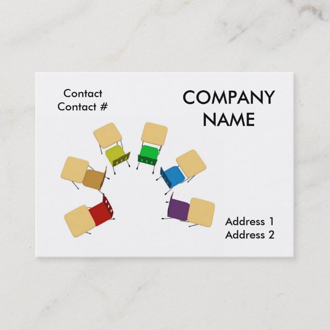 Carte De Visite semi cercle des bureaux colorés (Devant)