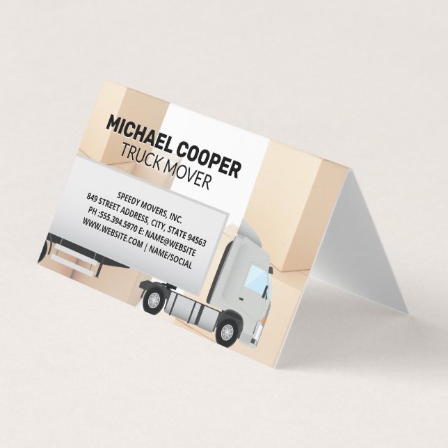 Carte De Visite Semi Truck | Movers | Moving Boxes (Devant)