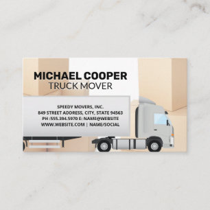 Carte De Visite Semi Truck   Movers   Moving Boxes