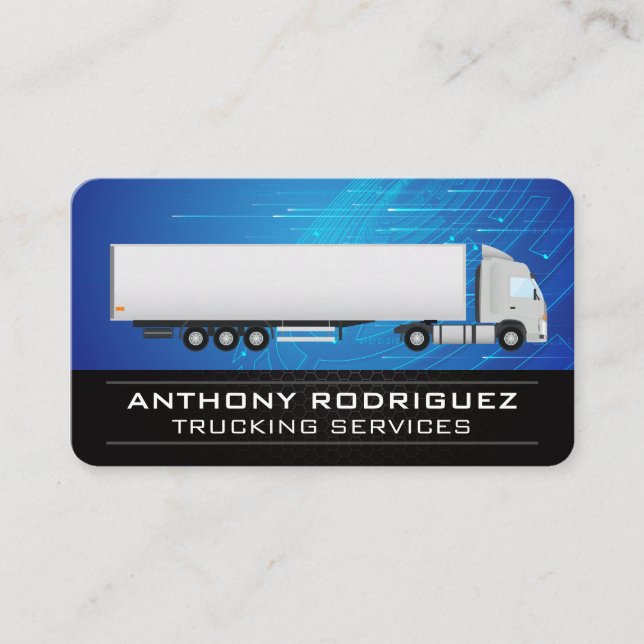 Carte De Visite Semi Truck | Transport Deliveries | Tech (Devant)