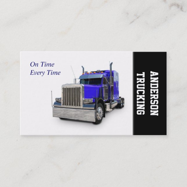 Carte De Visite Semi Truck Transportation Company (Devant)