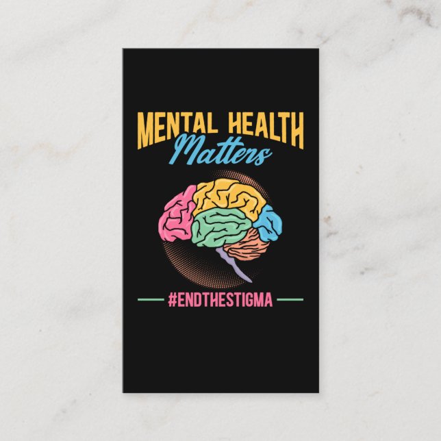Carte De Visite Sensibilisation à la santé mentale Cerveau coloré (Devant)