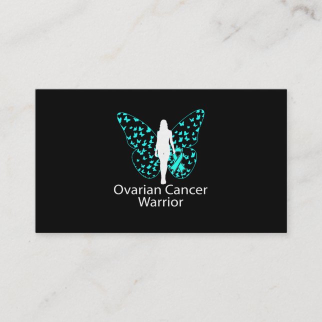 Carte De Visite Sensibilisation au cancer de l'ovaire au ruban Tur (Devant)