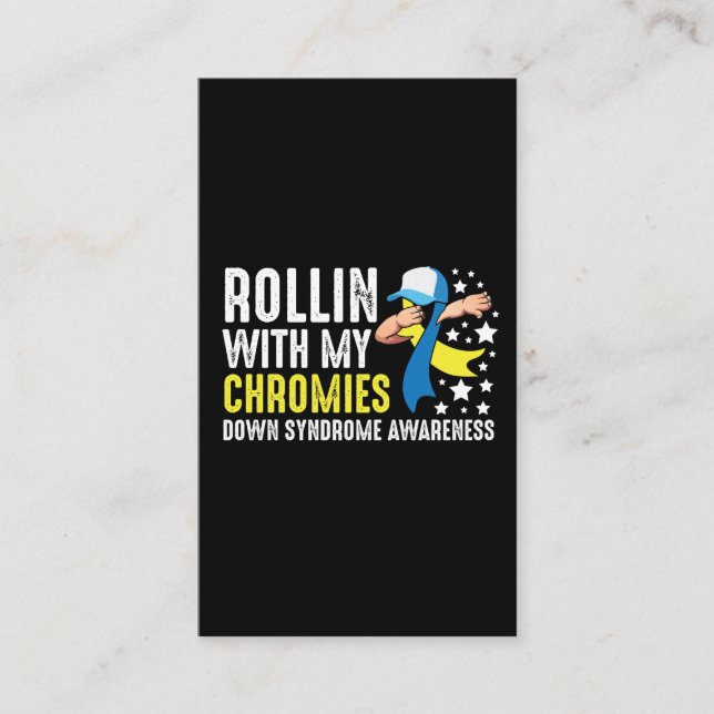 Carte De Visite Sensibilisation au syndrome de Down Trisomy T21 Ha (Devant)