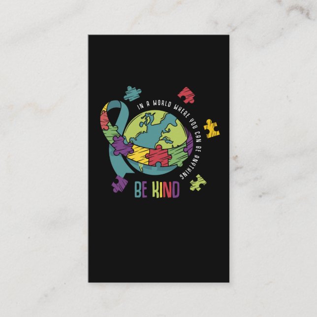 Carte De Visite sensibilisation sur l'autisme Garçons Filles Autis (Devant)
