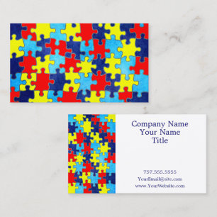 Carte De Visite Sensibilisation sur l'autisme-Puzzle par Shirley T