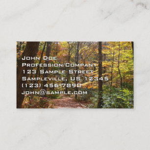 Carte De Visite Sentier ensoleillé d'automne à Laurel Hill State P