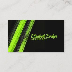 Carte De Visite Sentier Vert Vibrant sur Toile Sombre