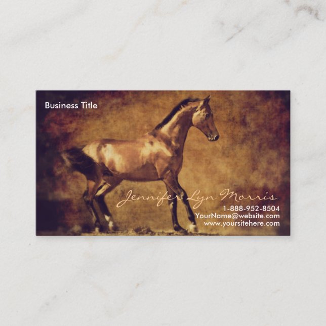 Carte De Visite Sepia Toned Rustic Horse Art (Devant)