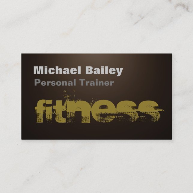 Carte De Visite Sépier sépia Brown couleur Personal Trainer (Devant)