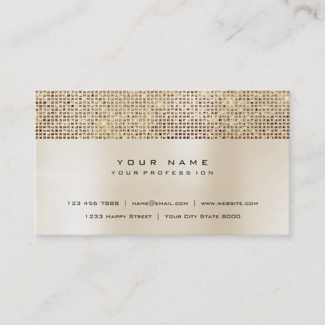 Carte De Visite Séquence de Parties scintillant en or rose pâle (Devant)