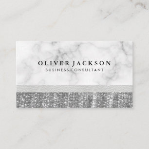 Carte De Visite Séquence en cuir blanc Marbre blanc