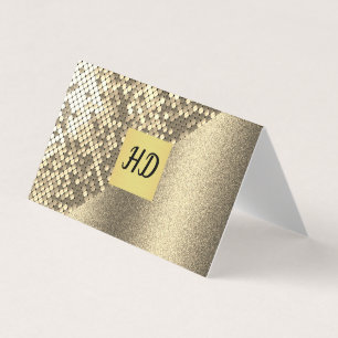 Carte De Visite Séquence et Parties scintillant / Gold Lux