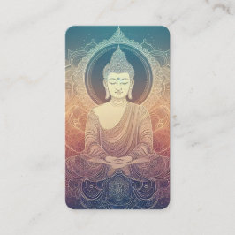 Carte De Visite Serene Meditating Buddha Mandala  - Spiritu