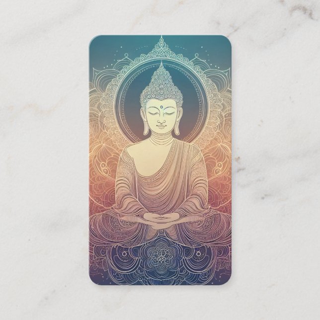 Carte De Visite Serene Meditating Buddha Mandala  - Spiritu (Devant)