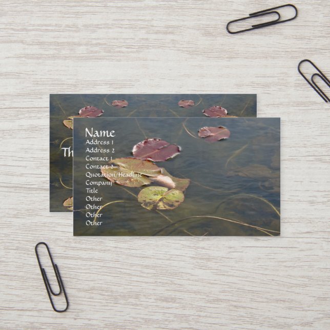 Carte De Visite Série Lilypads d'automne (Devant/Arrière en situation)