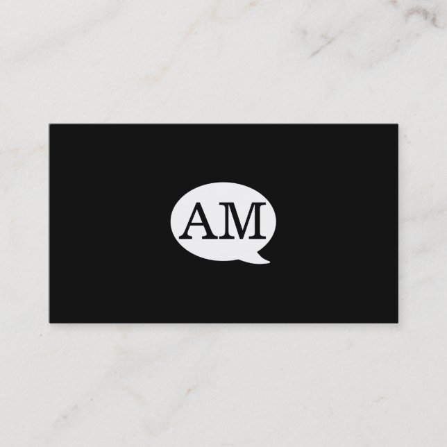Carte De Visite Serif Type Monogram Talk Buble (Devant)