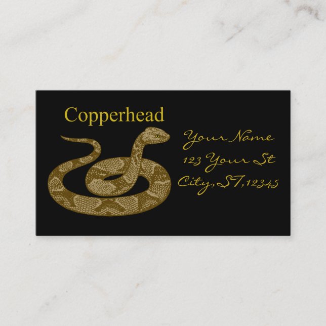 Carte De Visite Serpent à tête de cuivre enroulé Thunder_Cove (Devant)