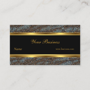 Carte De Visite Serpent Animal Gold Black Stripe Élégant Classé 2