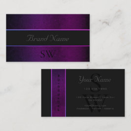 Carte De Visite Serpent mauve gris foncé couleur avec Monogramme n