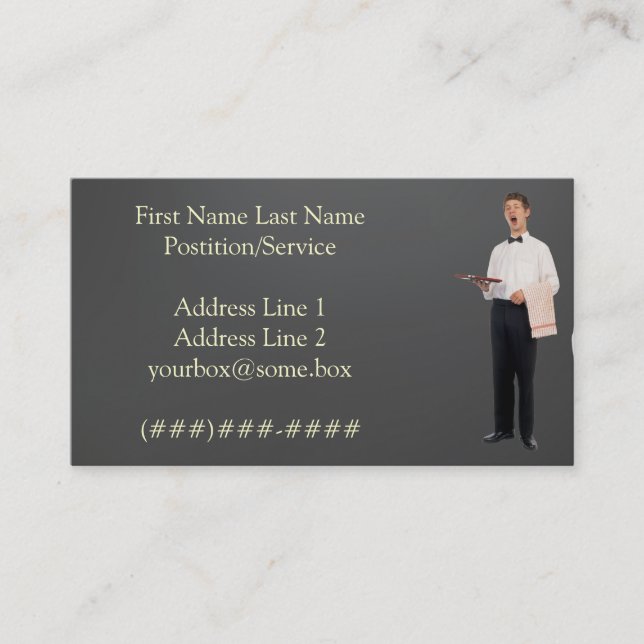 Carte De Visite Serveur paresseux (Devant)