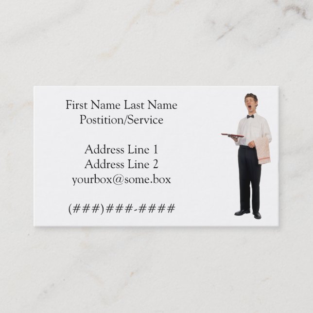 Carte De Visite Serveur paresseux (Devant)