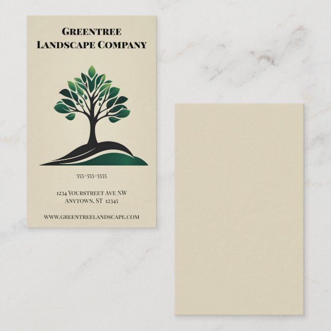 Carte De Visite Service Arboriste Paysage Service Arbre (Devant / Derrière)