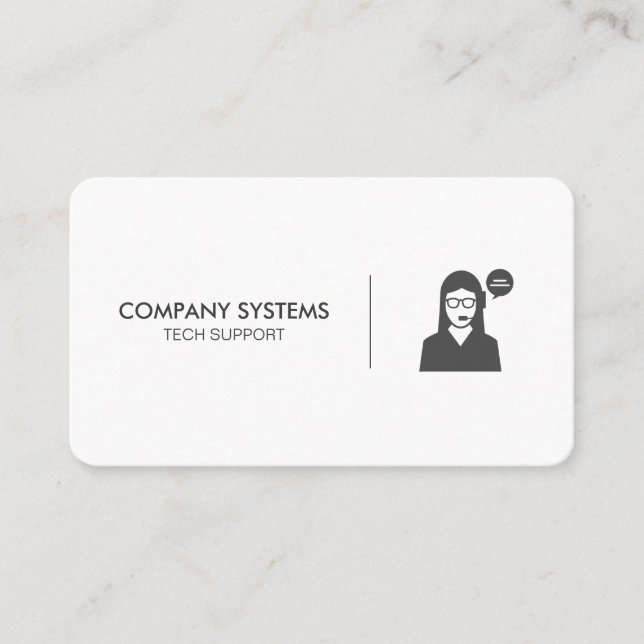 Carte De Visite Service clientèle d'entreprise simple (Devant)