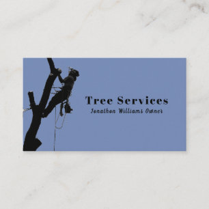 Carte De Visite Service d'ajustement de l'arbre professionnel bleu