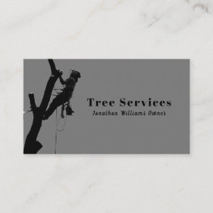 Carte De Visite Service d'ajustement de l'arbre professionnel gris