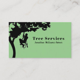 Carte De Visite Service d'ajustement de l'arbre professionnel vert