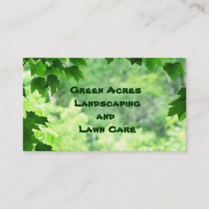 Carte De Visite Service d'aménagement paysager et d'entretien de 