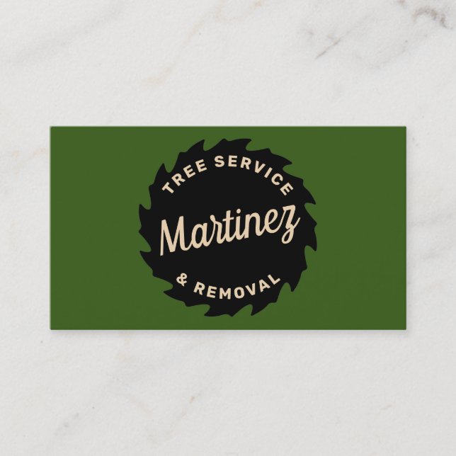 Carte De Visite Service d'arbre et vis circulaire d'enlèvement (Devant)