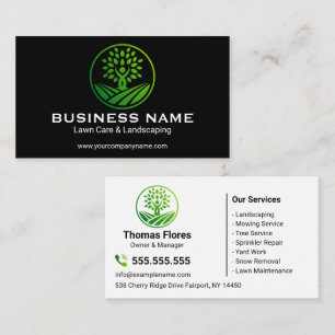 Carte De Visite Service d'Arbre Paysager écologique