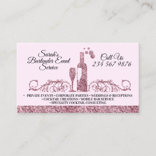Carte De Visite Service de barman de cocktails pétillants