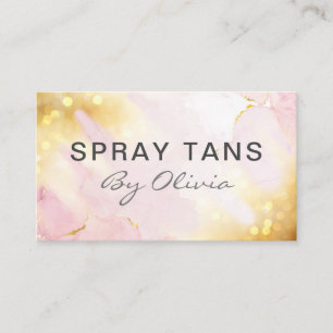 Carte De Visite Service de bronzage en Spray Or Rose Chimant