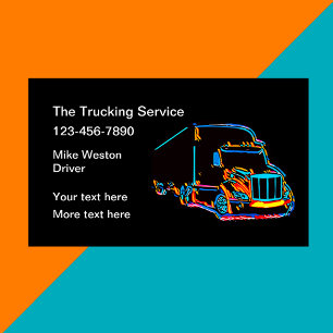 Carte De Visite Service de camionnage cool Conducteur de camion