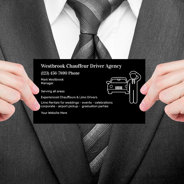 Carte De Visite Service De Chauffeur Limo Et De Chauffeur (Créateur téléchargé)