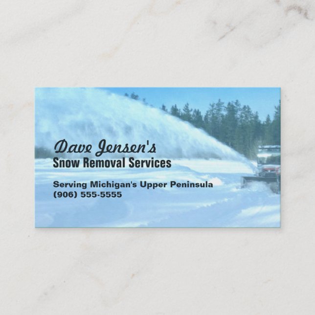 Carte De Visite Service de déblayement de Snowplowing de (Devant)