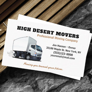Carte De Visite Service de déménagement de camions de l'entreprise