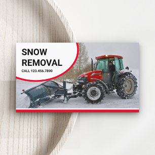 Carte De Visite Service de déneigement tracteur chasse-neige