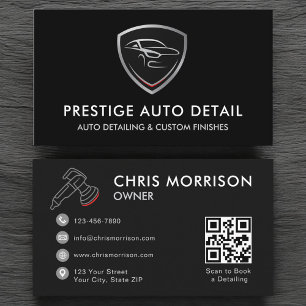 Carte De Visite Service de détail automatique de code QR Lave voit